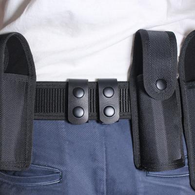 China Attached to Double Buckle Tactical Police 4pcs/set Military Belt Accessory Snaps Nylon Tactical Belt Buckle Holder Keeper for sale