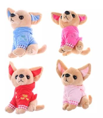 China Current Toy Stuffed Children Birthday Christmas New Cute Chihuahua Plush Dog Stuffed Animal Kids Toys 4 Colors for sale