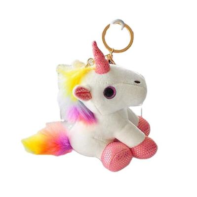 China Plush Toy Unicorn Keychain Stuffed Animals Toys Backpack Ornaments Mini Plush Pendant Animal Toy Key Ring Key Chain for sale