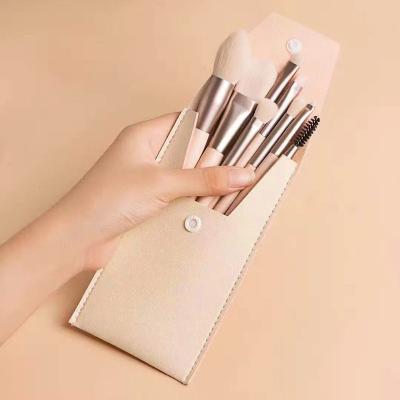 China Angular Blush Wholesale New High Quality Professional 8 Pcs Private Label Makeup Brush Rose Makeup Brush Set for sale