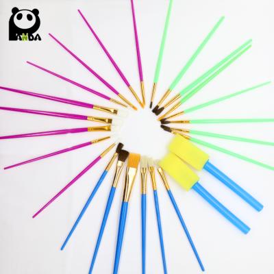 China For 25pcs Super Oil Value Artist Paint Brush Set Plastic Handle Pack for sale