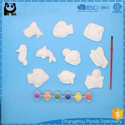 China Wholesale hot sale 17pcs plaster sea life diy painted plaster toy set toys for kid for sale