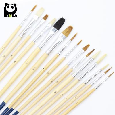 China For Oil 15pcs Woodland Birch Handle Artist Reading Brush On Sale For Student for sale