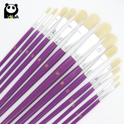 China For Oil And Acrylic Artist Brush Bristle 13pcs Purple Handle For Painting In Jiangsu for sale