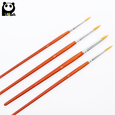 China For artist red handle acylic and watercolor 4pcs round brush for educational on sale for sale