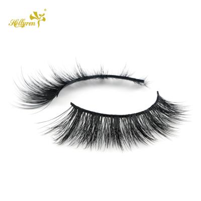 China False 8-18mm Natural Clear Fluffy Mink Eyelashes Bulk Hollyren Wholesale Mega Volume 3D Strip Long for sale