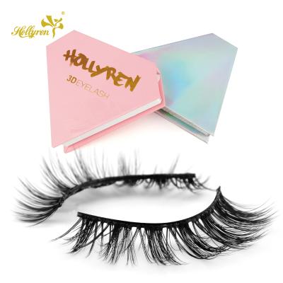 China Double 3D Layered Fake 3d Mink Eyelashes Custom Package Wholesale Cheap Eye Lash Strips for sale