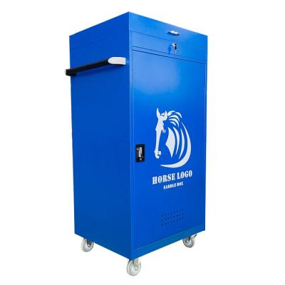 China Steel Blue White Saddle Box Tack Locker For Horse Equipment Storage for sale