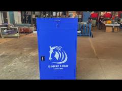 Steel Blue White Saddle Box Tack Locker For Horse Equipment Storage