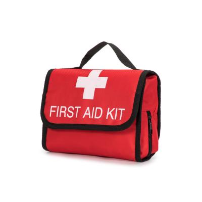 China Red Medical First-Aid Bag Emergency Care Customized Car Family Logo Trauma Rescue Pet Survival Kit Box for sale