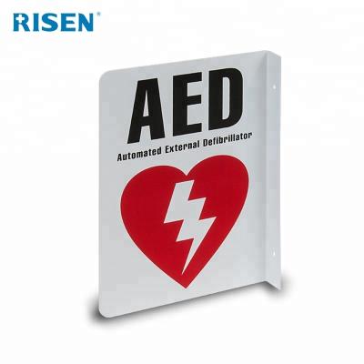 China FOR TRAINING COURSE CPR Medical Safety Emergency Defibrillator Green Customized Plastic AED Sign for sale