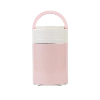 China 650ml food grade food thermos stainless steel wall food flask viable double food flask lunch box with foldable spoon for sale