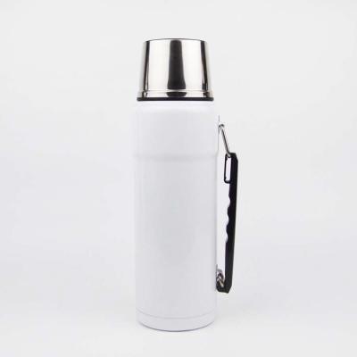 China 1200ml Dual Wall PORTABLE Stainless Steel Termos Thermal Flask Insulated Travel Water Bottle With Foldable Handle for sale