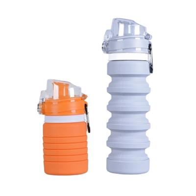 China Sustainable Collapsible Water Bottle BPA Free , Leak Proof Silicone Food Grade Portable Sports Travel Water Bottle for sale