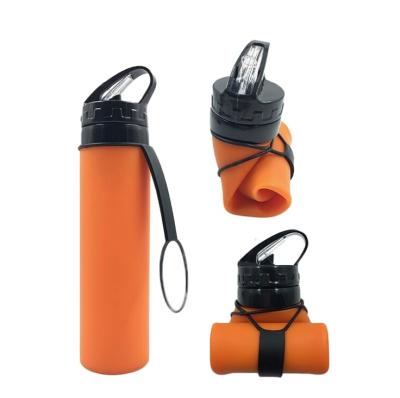 China Sustainable Collapsible Water Bottle BPA Free , Leak Proof Silicone Food Grade Portable Sports Travel Water Bottle for sale