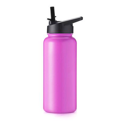 China Durable Double Wall Vacuum Insulated Stainless Steel Sports Water Bottle Durable Powder Coated Thermos Travel Flask, Wide Mouth With BPA for sale