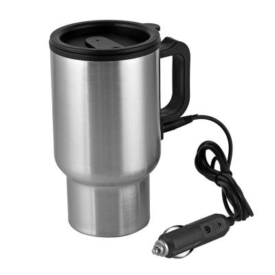 China 12V Car Heater Cup Sustainable Car Heater Mug, 450ml Stainless Steel Travel Electric Coffee Mug Insulated Thermos Heater Mug for sale