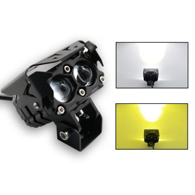 China Dual Lens LED Headlight Work Dual Laser Mini Driving Lights OT-S19 Motorcycle Motorbike Fog Light Lamp Color for sale