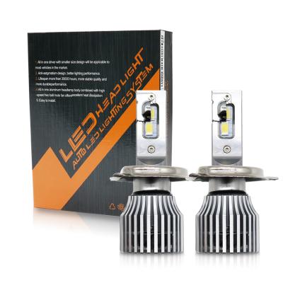 China Aluminum Alloy 6063 High Lumens High Power 6000K Led Headlight Conversion Kit Head Llight H7 H11 H4 Led Headlight Bulbs for sale