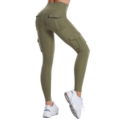 China Best Selling Breathable Yoga Pants With Elastic Butt High Pocket Waist Gym Fitness Yoga Gaiters For Women for sale