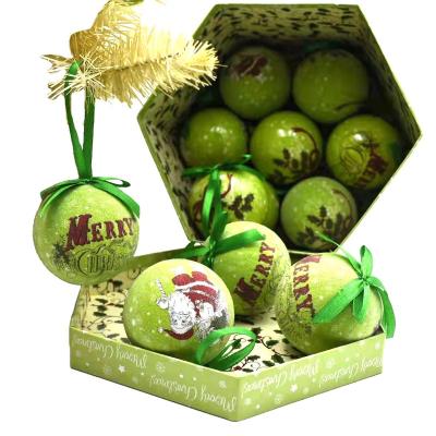 China Fashion Christmas decorations ornaments 75mm sticker Christmas ball Christmas tree pendant set foam ball gift box for sale