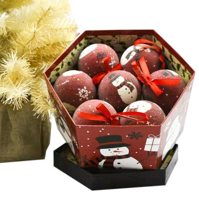 China Fashion Christmas tree decorative ball matte frosting effect sticker foam ball snowman pattern plastic memory ball 14 boxes for sale