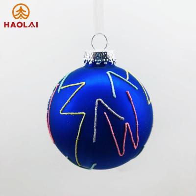 China Christmas tree ornament new year Christmas decoration supplies painted Christmas glass ball exquisite Christmas tree indoor festive decoration pendant for sale