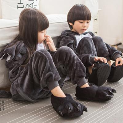 China 2019 new product kids flannel QUICK DRY pajamas kids winter sleepwear boys girl where pajamas set kids animal pajamas for sale