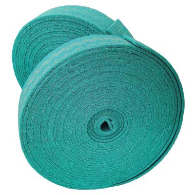 China Industrial Scouring Pads Green Raw Material Cleaning Pad Scouring Pad In Rolls Coarse Medium Fine for sale