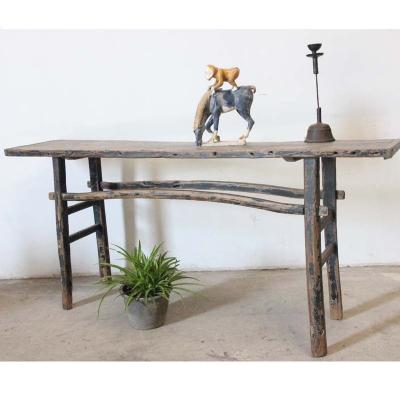 China Simple Black Vintage Living Room Solid Wood Solid Wood Console Table for sale