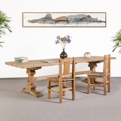 China 2019 hotsale solid wood recycled pine wood reclaimed wood dining table for sale