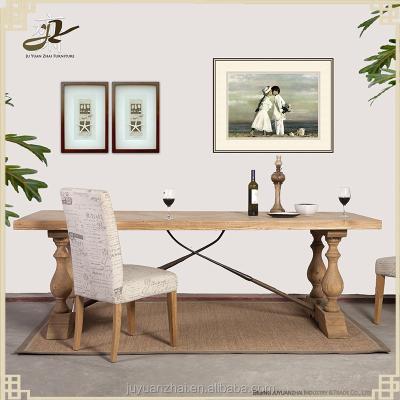 China Solid Wood Chinese European Recycled Reclaimed Pine Wood Desk Dining Table for sale