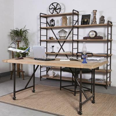 China Solid wood simple industrial metal office furniture for sale