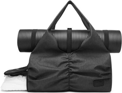 China Polyester Black Yoga Gym Sports Customizable Duffle Bags With Wet Dry Storage Pockets for sale