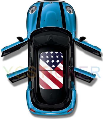 China Panoramic Car Truck Vinyl Occasions Dealer Car Roof Sunroof Film Sticker Panoramic Decals Protector US Flag Car Decal for sale