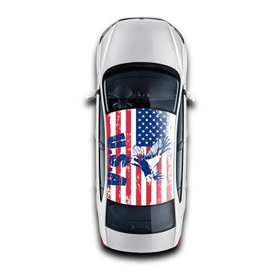 China Unique Design Car Decoration Sticker National Flag Graphics Car Roof PVC Scratch-Resistant Sticker With Reusable Removable Adhesive for sale