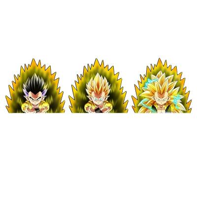 China Waterproof+Eco-friendly Son Gohan 3D Motion Sticker Dragon Ball Z Lenticulaire Anime Trunks Waterproof Car Decals Anime Sticker For Car for sale