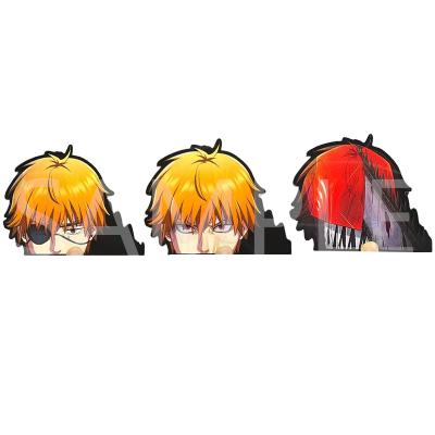 China Waterproof+Eco-friendly Newest Cool Design Anime Chainsaw man Denji 3D Lenticular Motion Stickers 3 Flips Waterproof Decor Laptop for sale