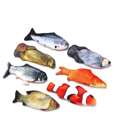 China Automatic Plush Toy Pet Cat Fish Dogs Interactive Flippity Toy for sale