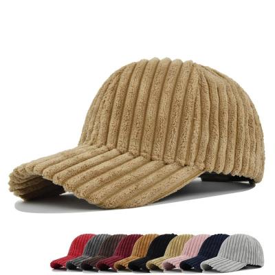 China Custom Corduroy JOINT Korean Version Baseball Cap Solid Color White Sports Hats For Winter for sale