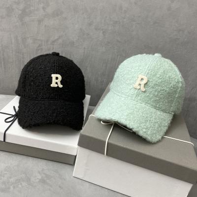 China JOINT Warm Winter 6 Letter Patch Baseball Hats Flat Unisex Solid Color Sports Hats Wholesale for sale