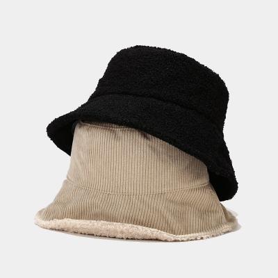 China Fashion\High Quality Corduroy Winter Bucket Hats Solid Color INS Fisherman Hat Wholesale Fashion Comfortable Warm Women\durable Hats for sale