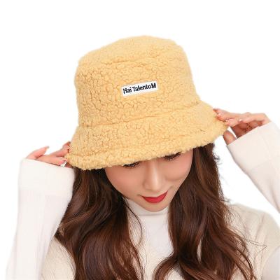 China Fashion\Warm High Quality Winter Hats Women Fashion Trend Fisherman Hat Wholesale Faux Lamb Wool Comfortable\Durable Bucket Hat for sale