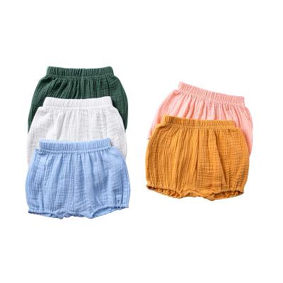 China Breathable Summer Kids Boys Shorts Solid Color Baby Clothes Cotton Linen Loaf Short Pants Fashions Newborn Bloomers 6 Months-4 Years for sale