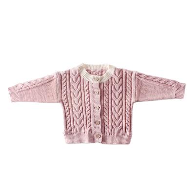 China Autumn Clothes Baby Girls Boys 0-3Years Knitted Twist Coat Jacket All-match Cardigan Sustainable Kids Sweaters for sale