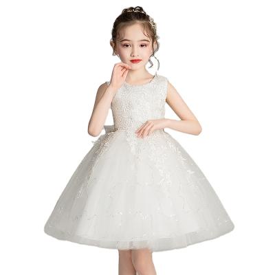 China Breathable Kids Clothing For Girls Cute Pink Princess Tutus Dresses Solid Tulle Bowknot Ball Gown Girl Summer Sleeveless Dress With Lining for sale