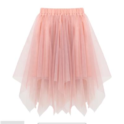 China Breathable 2-14Y Yiwu Factory Directly Sell Ballet Dance Tutu, Wholesale Kids Long Skirt, Irregular Mesh Skirts With Cotton Lining for sale