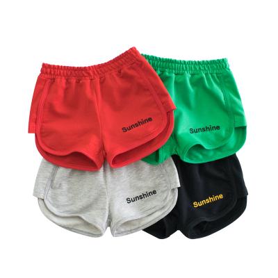 China 2021 Solid Colors Children Girls Shorts Pants Girls Kids Clohtes Sports Breathable Shorts For Little Girl Summer Letter Sun Beach Pants for sale