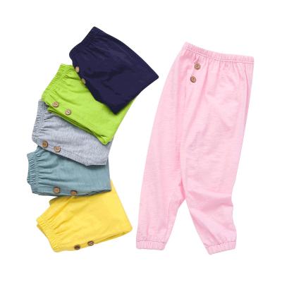 China 2021 Summer Cotton Breathable Capris Pants Cotton Candy Color PP Casual Gaiters Pants For Girl Toddler Kids Babies Trousers for sale