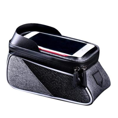 China Front Frame Bag Bicycle Bag Waterproof Bike Phone Mount Top Tube Bag Holder Accessories Cycling Pouch Compatible With Phone for sale